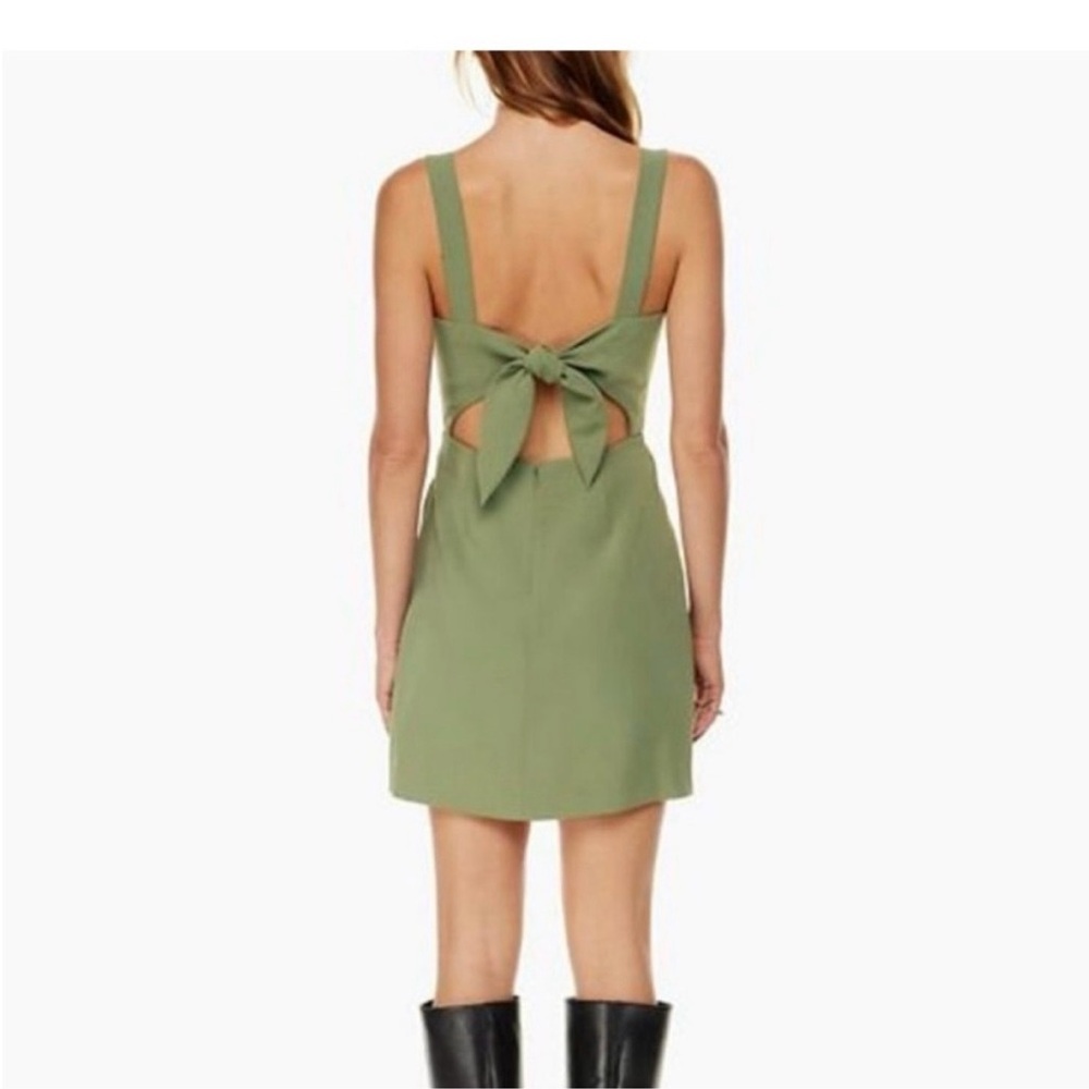 Wilfred Backless Green Dress with Bow